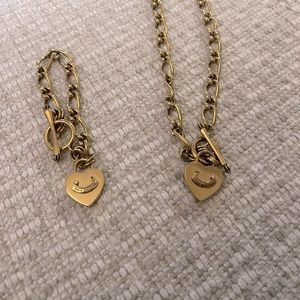 Juicy Couture Gold chain necklace and bracelet set